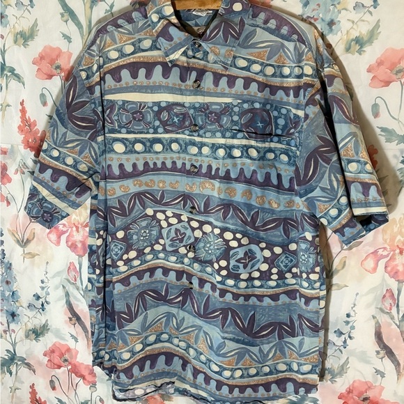 Vintage The Territory Ahead Blue and Purple Patterned Shirt - Picture 2 of 9